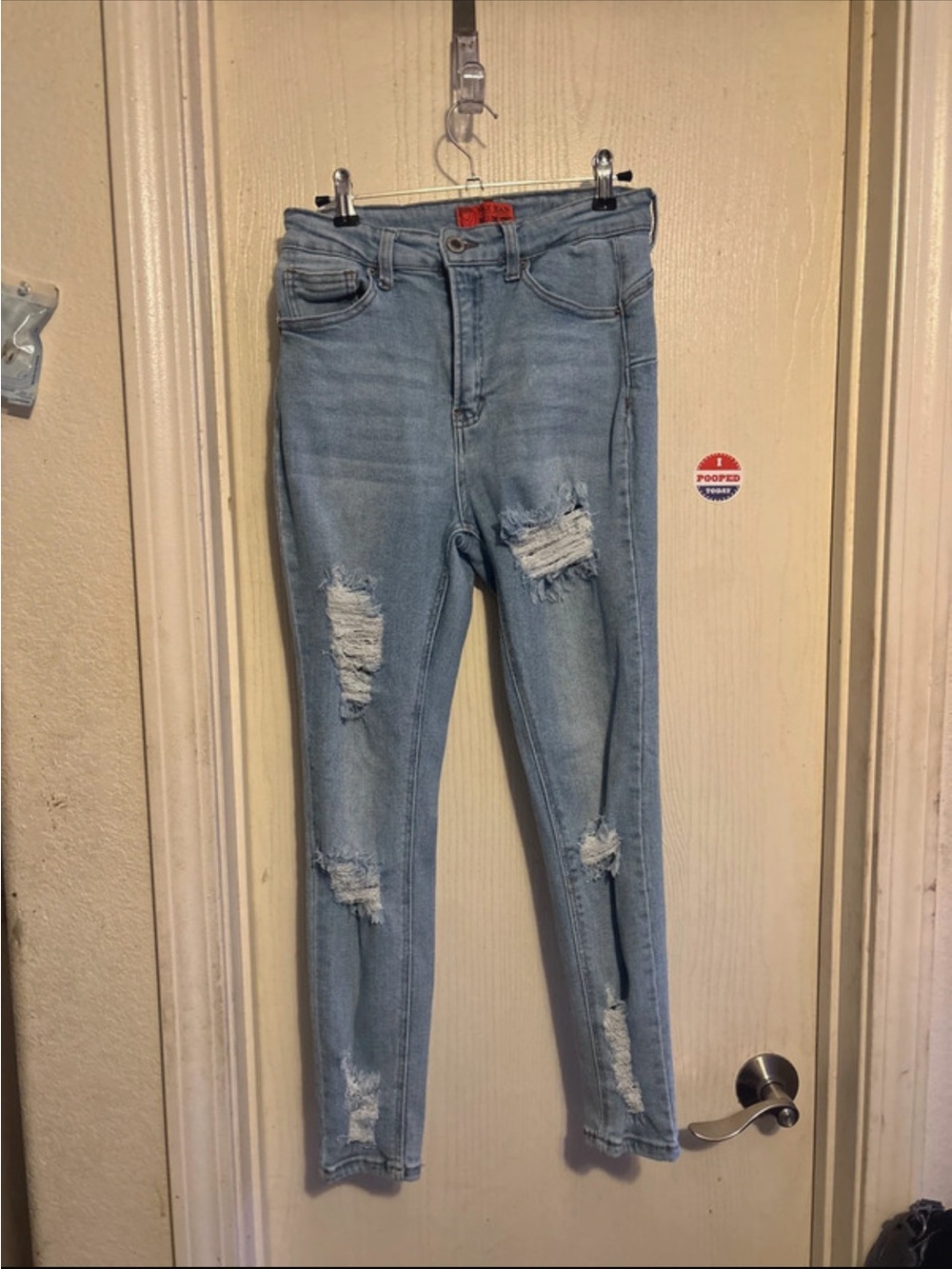 Wax Jean Light Blue Ripped Skinny Jeans
